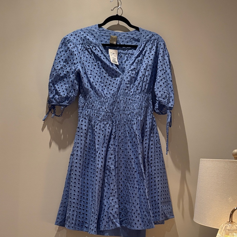 Taylor Blue Eyelet Mini Dress